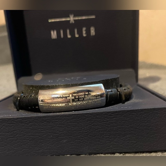 Bain x Miller Stainless Steel Men’s Bracelet that reads the prayer “Our Father” - Picture 3 of 6